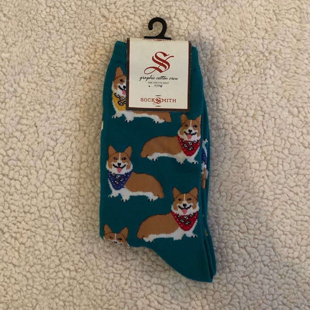 Sock smith Corgi Dog Socks - Teal